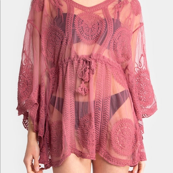 Mauve Beach Cover Up - New With Tags - Picture 2 of 3